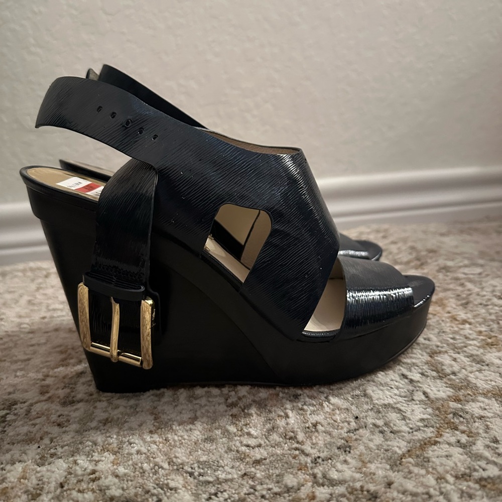 Michael Kors Elegant Dark Blue Wedge Sandals